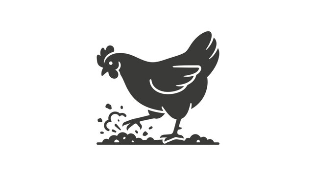 Black silhouette of a chicken.