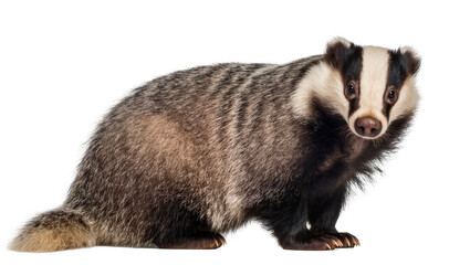 European Badger with distinctive black and white striped face © Cressida