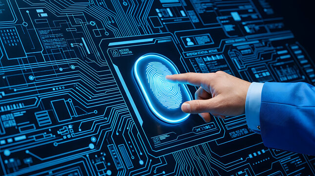 Digital Fingerprint Authentication Access Control System with Futuristic Interface