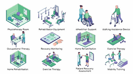 Fototapeta premium Physical Therapy Rehabilitation Medical Assistance.