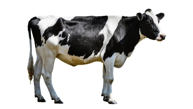 Black and white Holstein Friesian cow standing