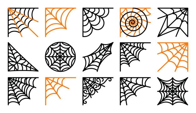 Abstract spider web pattern collection for halloween theme