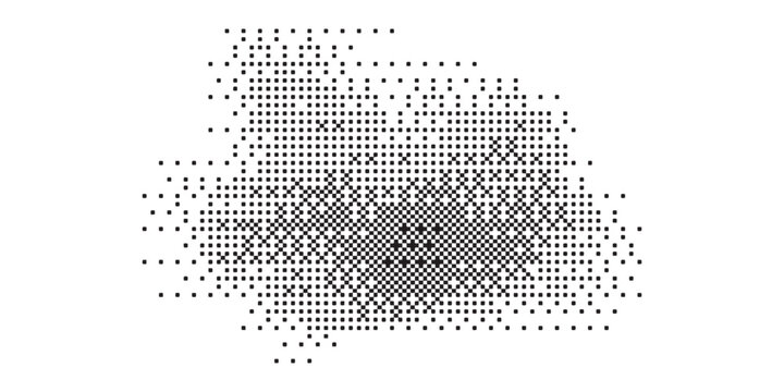 abstract black and gray dotted pattern with circular shapes and focal points for modern digital design