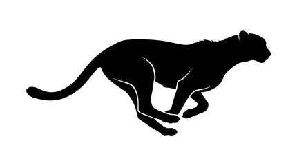 Black Panther Silhouette Running Fast. © Mr