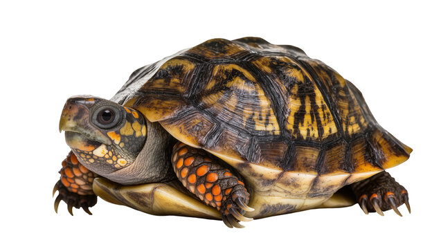 Eastern Box Turtle with Orange Markings on Legs and Face