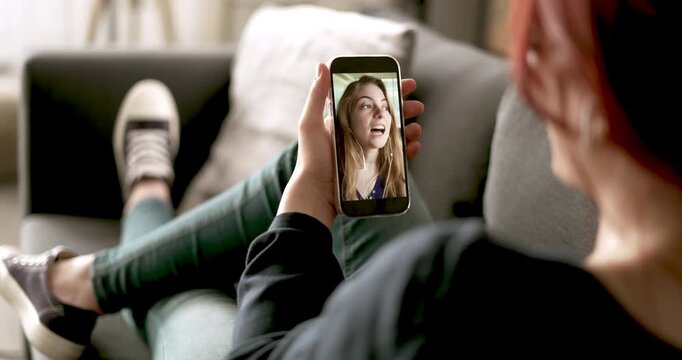 Having a video call at home