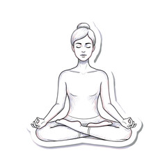 Obraz premium Seated woman in lotus pose for meditation and mindfulness