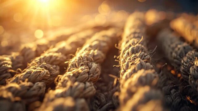 Close-up of Crops Growing in the Sunlight at Dawn.