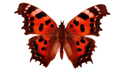 Orange butterfly with black spots and serrated wings © Natalia