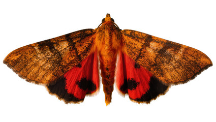 Orange and red moth with black markings on wings © Natalia