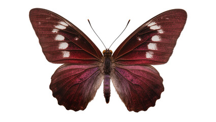 Dark red butterfly with white spots on wings © Natalia