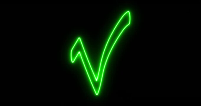 An animated video displays a dynamic set of vibrant green checkmark icons appearing sequentially. These modern graphic symbols represent success, approval, and correct validation choices.