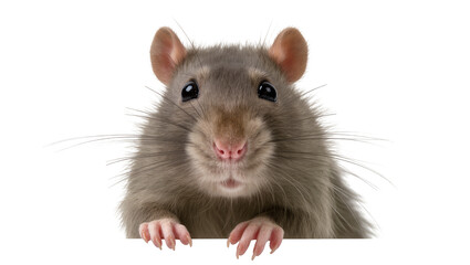 Close-up of a brown rat with pink nose and paws © Natalia