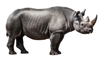 Black rhinoceros with large horn and thick skin © Natalia