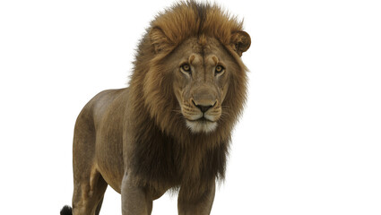Majestic male lion with full mane standing © Natalia