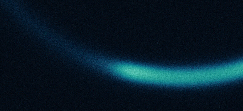 Grainy gradient background glowing light streak, cyan blue neon line curve on dark backdrop for website header, landing page, app interface banner, ui ux poster, cover, social media, digital branding