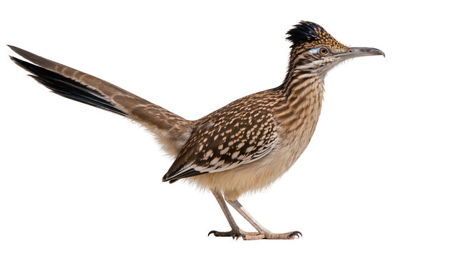 Greater Roadrunner bird with crest and long tail
