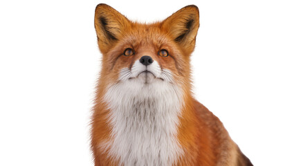 Fototapeta premium Red fox head portrait with white chest fur