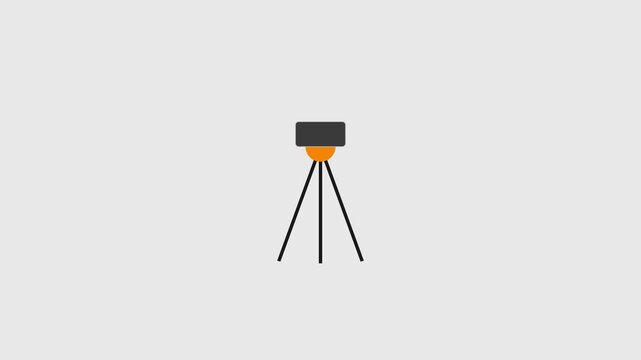 Minimalist camera tripod animation: and videography equipment 4k