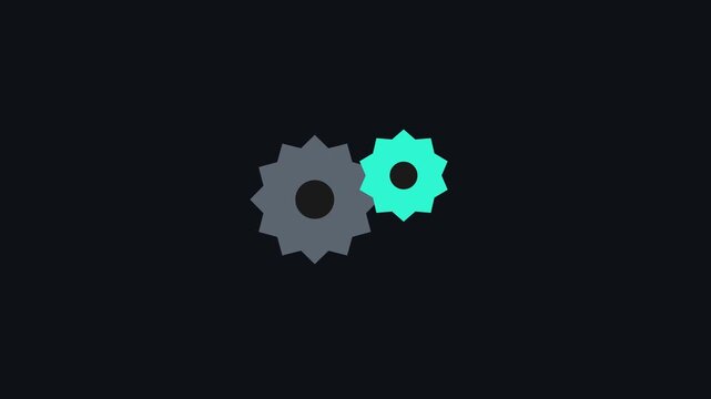 Minimalist rotating gear animation: seamless industrial process concept for business and technology presentations 4k