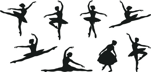 Ballet Dancer Silhouette Collection Featuring Graceful Classical Dance Poses Performance Movement and Artistic Expression © Jaba