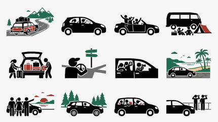 Obraz premium Vacation Road Trip Adventures with Vehicles.