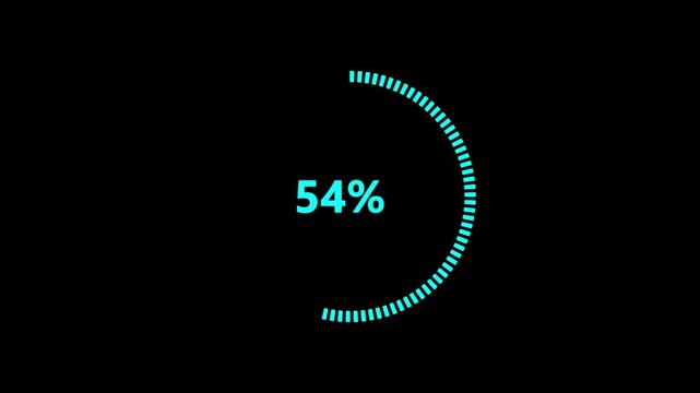 Circular progress bar showing ninety eight percent loading status for digital user interface dashboard technology and website design.
