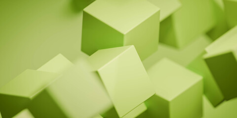 Fototapeta premium Abstract green cubes background 3d render