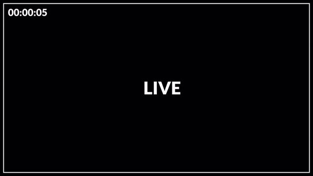 Live button animation, live button overlay animation on a transparent background, live button animation perfect for shows and live performances in 4k with alpha channel.