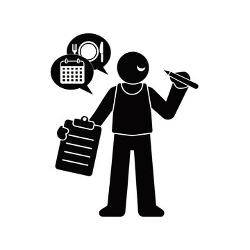 Planner holds a clipboard while organizing a busy schedule of meals and important daily tasks.