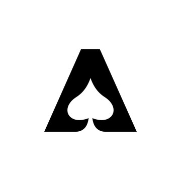 letter a aces logo vector