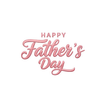 Handwritten Happy Father's Day Message in Pink Cursive Script on White Background