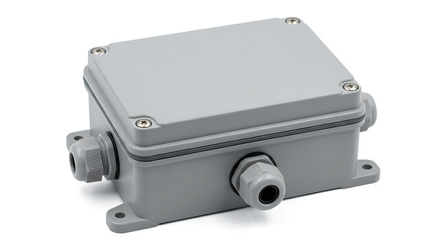 waterproof electrical junction on white background
