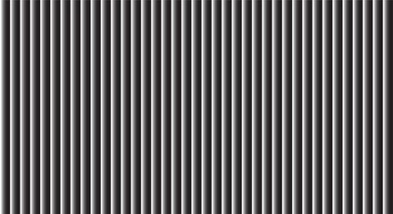 Reeded glass pattern of black and white stripes. Ideal for striking design, motion graphics, or as a dynamic background texture in modern projects. Ribbed glass background © AnnaPa