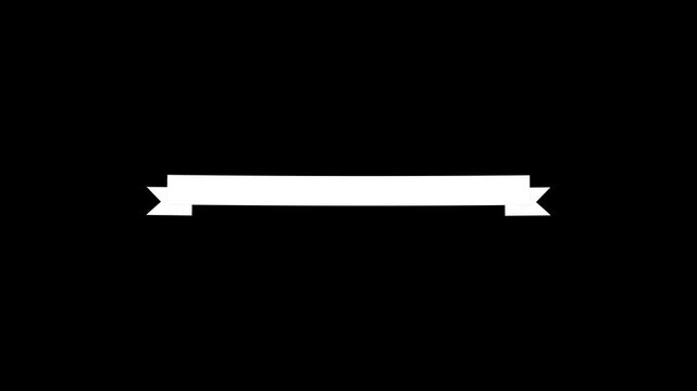 Animated ribbon for text. Frame with copy space. Looped video. Vector illustration isolated on green background.