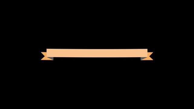 Animated ribbon for text. Frame with copy space. Looped video. Vector illustration isolated on green background.