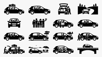 Obraz premium Vehicles in Various Parking and Loading Scenarios.