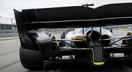 Obraz premium Racing car speeding on track circuit.
