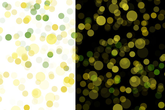Glowing round particle pattern illustration with yellow bokeh elements