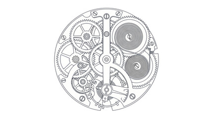 Naklejka premium Watch Mechanism Vector Illustration