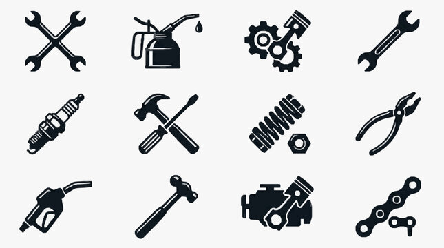 Hand Tools Collection Icon Set.