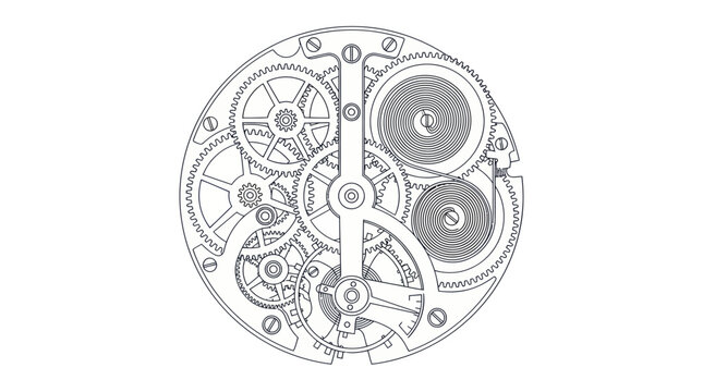 Watch Mechanism Vector Illustration