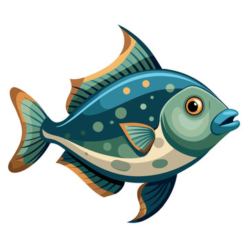 Illustration of halibut isolated on white background