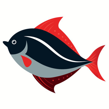 Illustration of halibut isolated on white background
