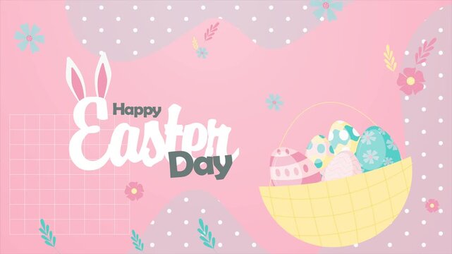 Happy Easter Day, Cute Pink Background