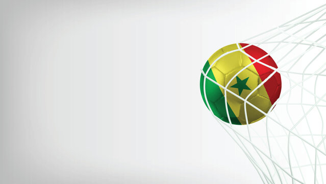 Goal Moment of Football Match with Flag of SENEGAL in Ball