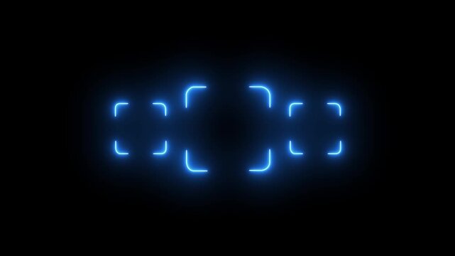 Abstract neon glowing line frame, animated moving led light screen box projection 3d rendering, empty blank space vertical presentation design background, futuristic laser sprectrum backdrop