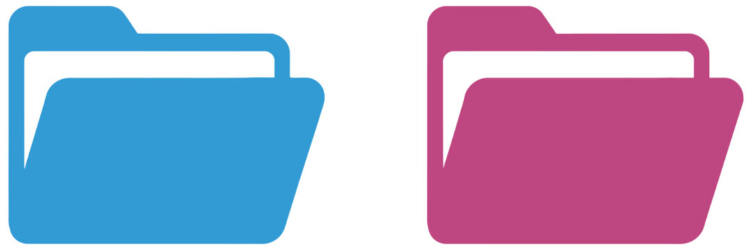 Colored Folder Icon Set Representing File Directory Document Management Digital Storage and Office Organization Concepts