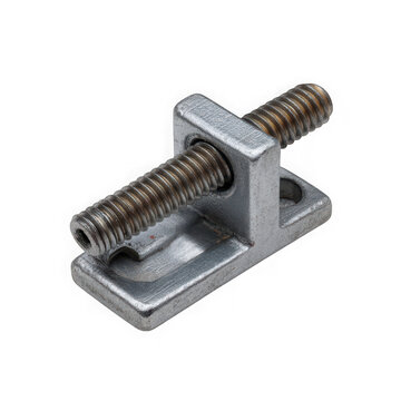 Metal track clamp with threaded rod