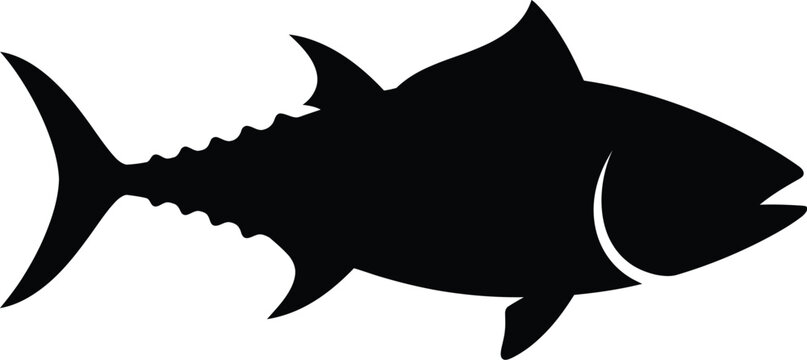 Black silhouette of a tuna fish